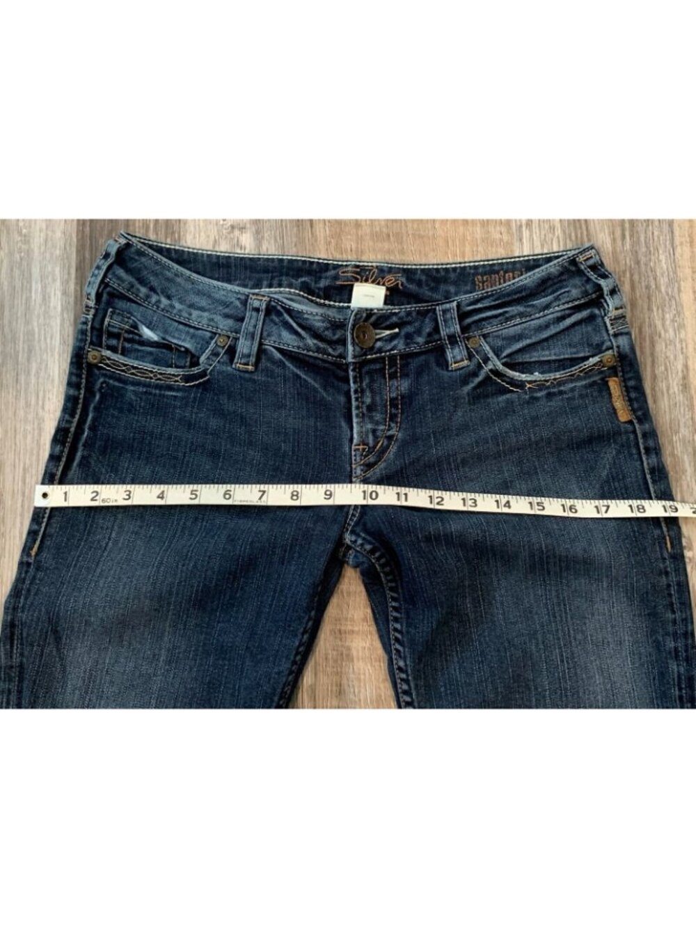 Silver Jeans Santorini Denim Capris Womens Sz 29 Low Rise Dark Wash Embroidered - Picture 8 of 12